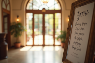 Panneau d'annonce de mariage ensoleille dans une mairie