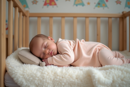 Bebe fille endormie paisiblement dans une nurserie moderne