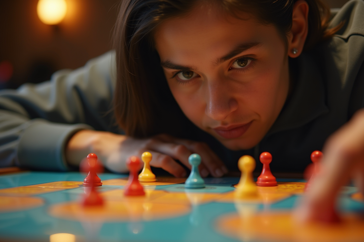 Gros plan sur un joueur concentré lors d